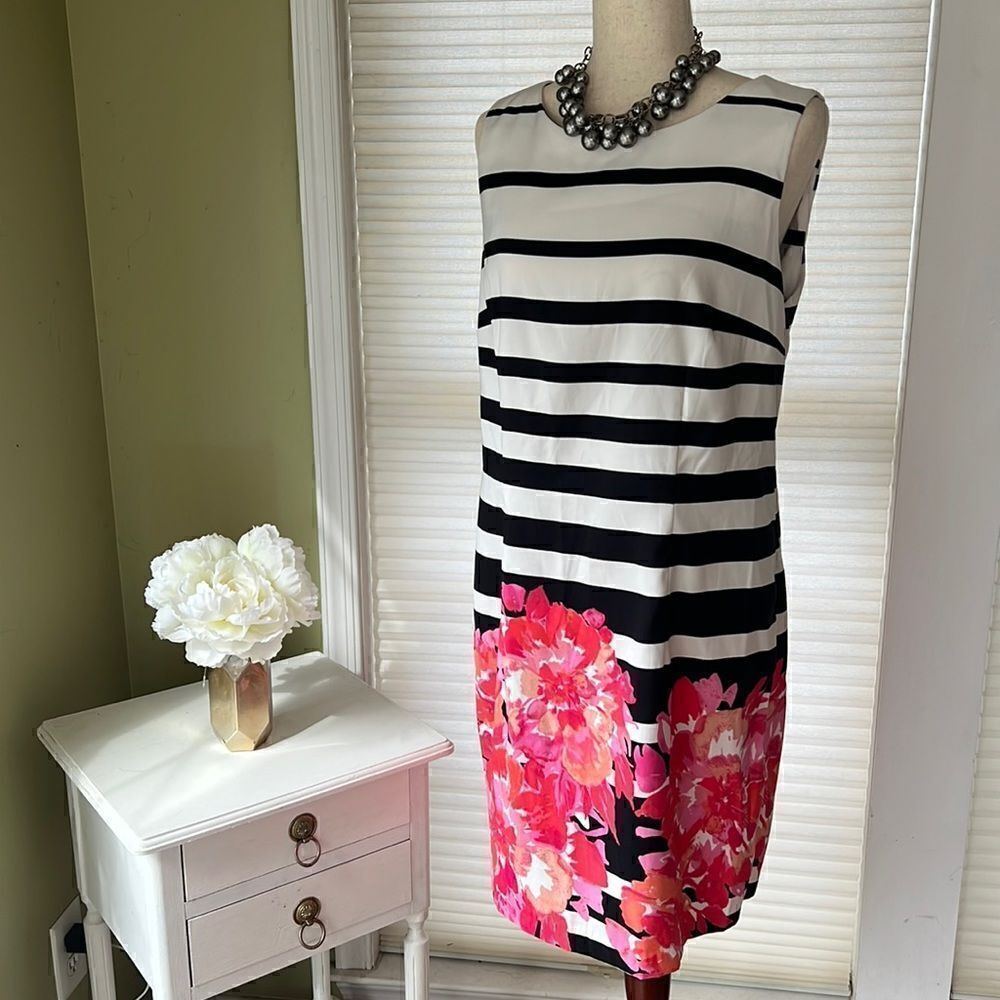 Alyx Dress women’s Spring striped floral midi dress size 18